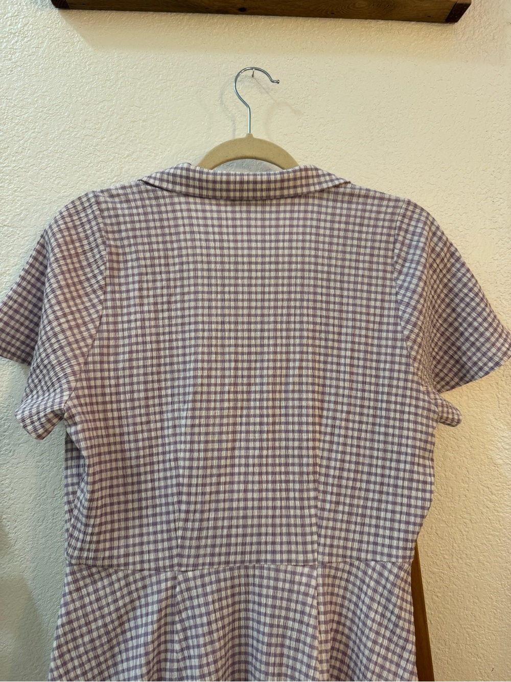 Madewell Lavender-Check Button-Front Mini Dress - Picture 12 of 13